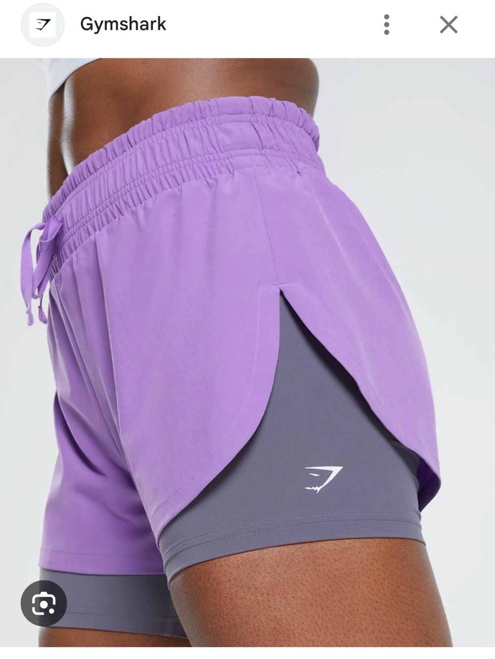 Gymshark Lavender Layered Athletic Shorts with Drawcord